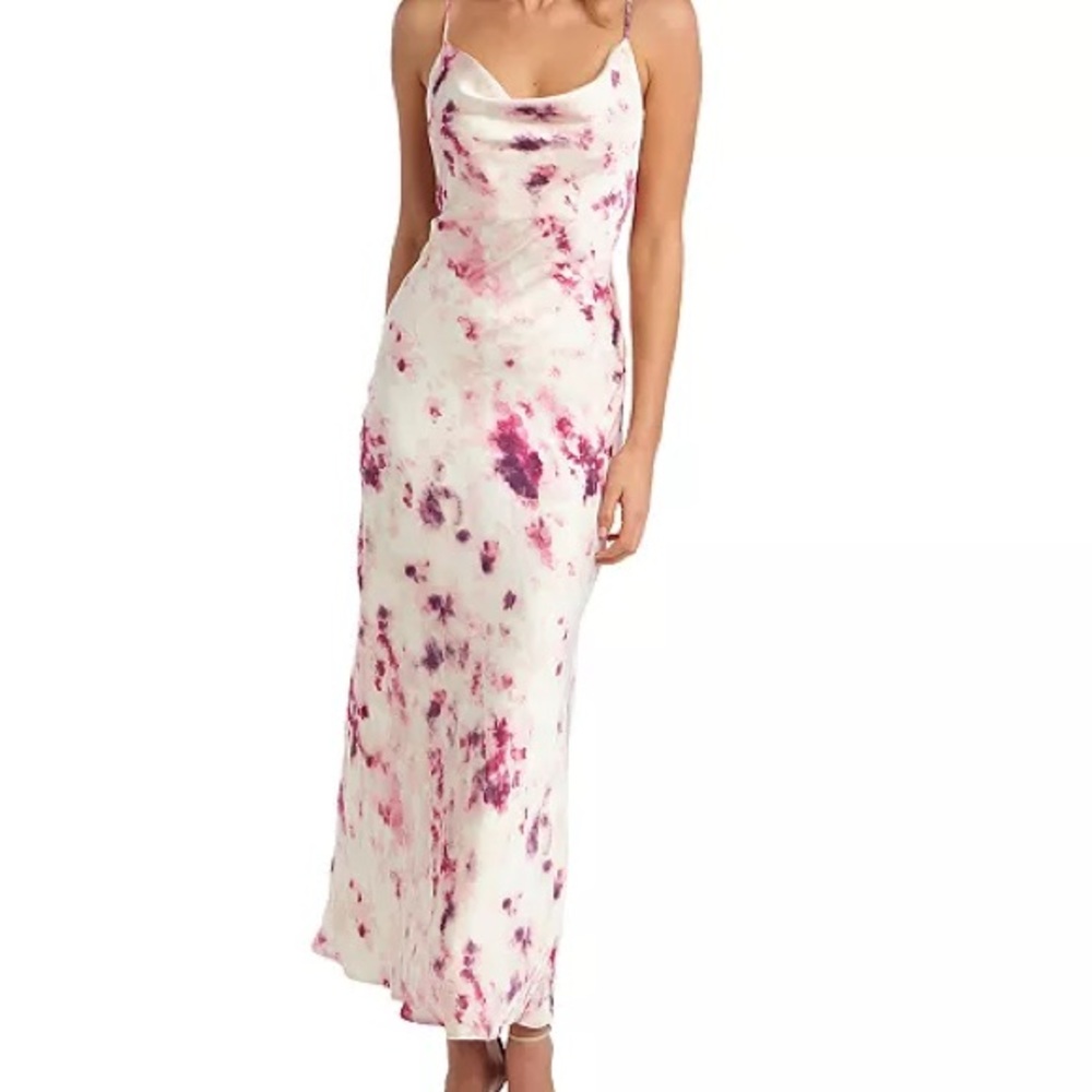 Bardot Pink and Purple Midi Slip Dress